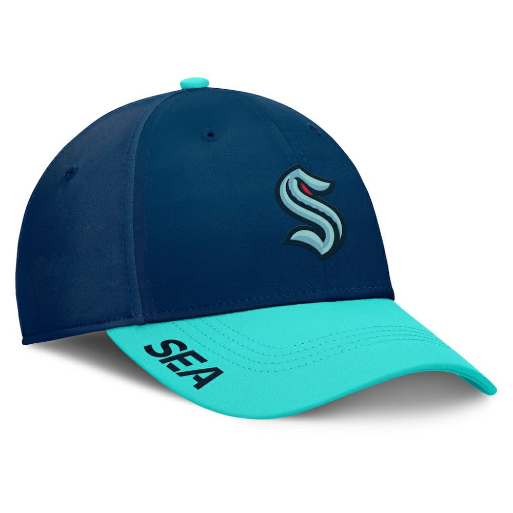Seattle Kraken Fanatics Authentic Pro Rink Flex Hat - Deep Sea Blue/Light Blue Hats