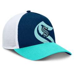 Seattle Kraken Fanatics Authentic Pro A-Frame Rink Adjustable Hat - Deep Sea Blue/Light Blue Hats