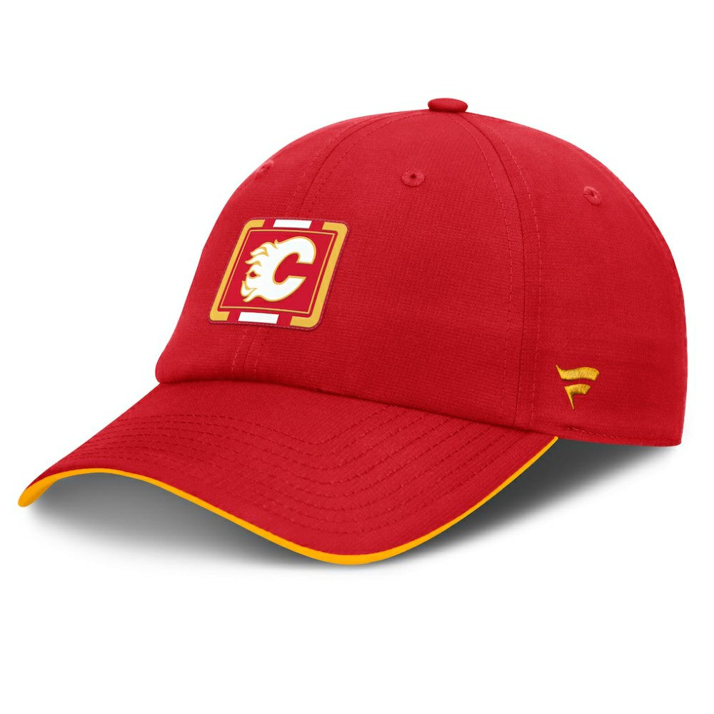 Calgary Flames Fanatics Authentic Pro Ripstop Adjustable Hat - Red/Gold Hats