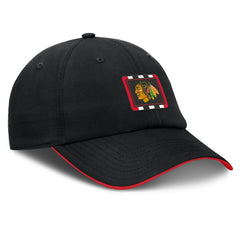 Chicago Blackhawks Fanatics Authentic Pro Ripstop Adjustable Hat - Black/Red Hats