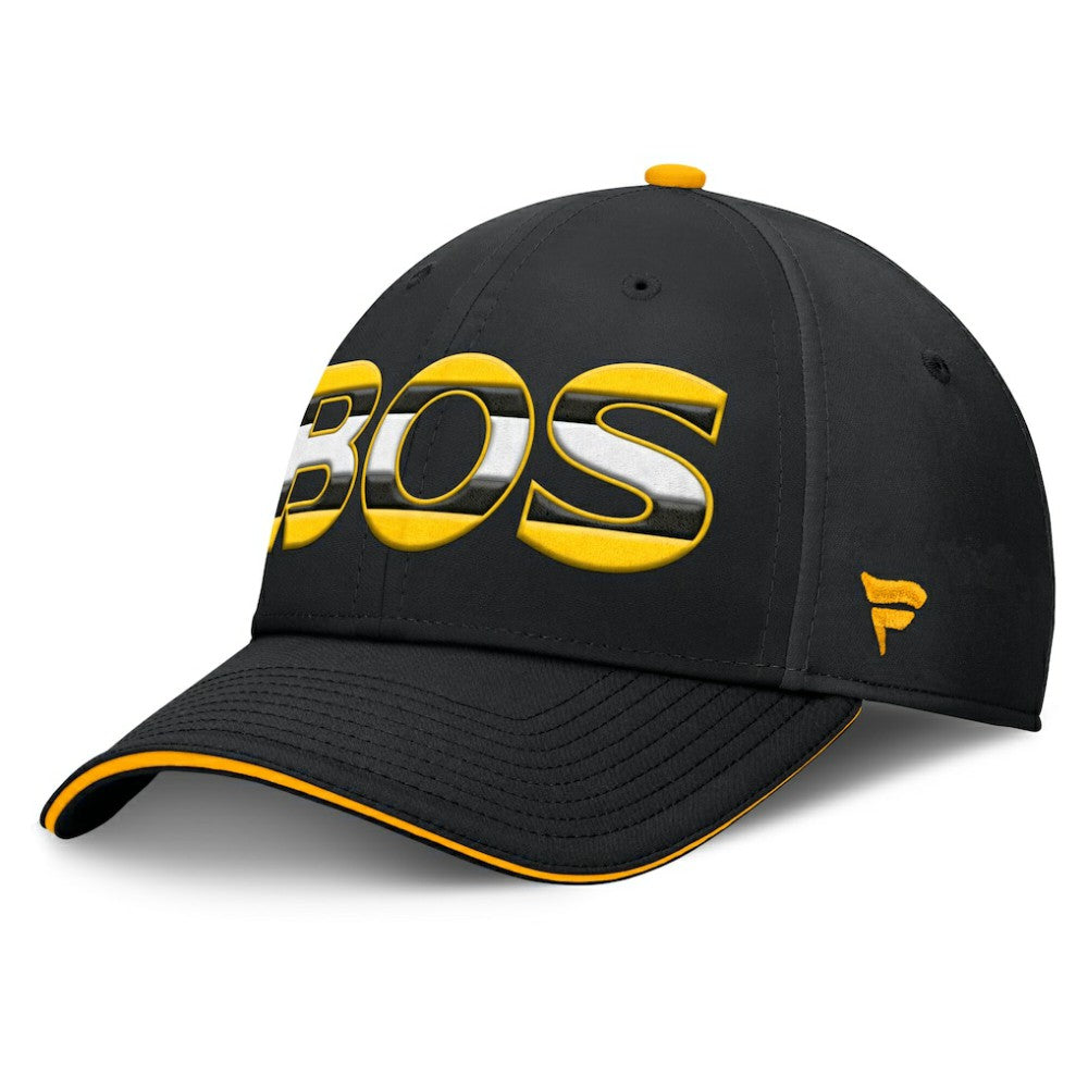 Boston Bruins Fanatics Authentic Pro Rink Team Code Flex Hat - Black/Gold Hats