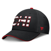 Chicago Blackhawks Fanatics Authentic Pro Rink Team Code Flex Hat - Black/Red Hats