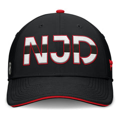 New Jersey Devils Fanatics Authentic Pro Rink Team Code Flex Hat - Black/Red Jerseys