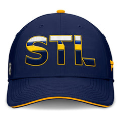 St. Louis Blues Fanatics Authentic Pro Rink Team Code Flex Hat - Navy/Gold Hats