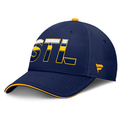 St. Louis Blues Fanatics Authentic Pro Rink Team Code Flex Hat - Navy/Gold Hats