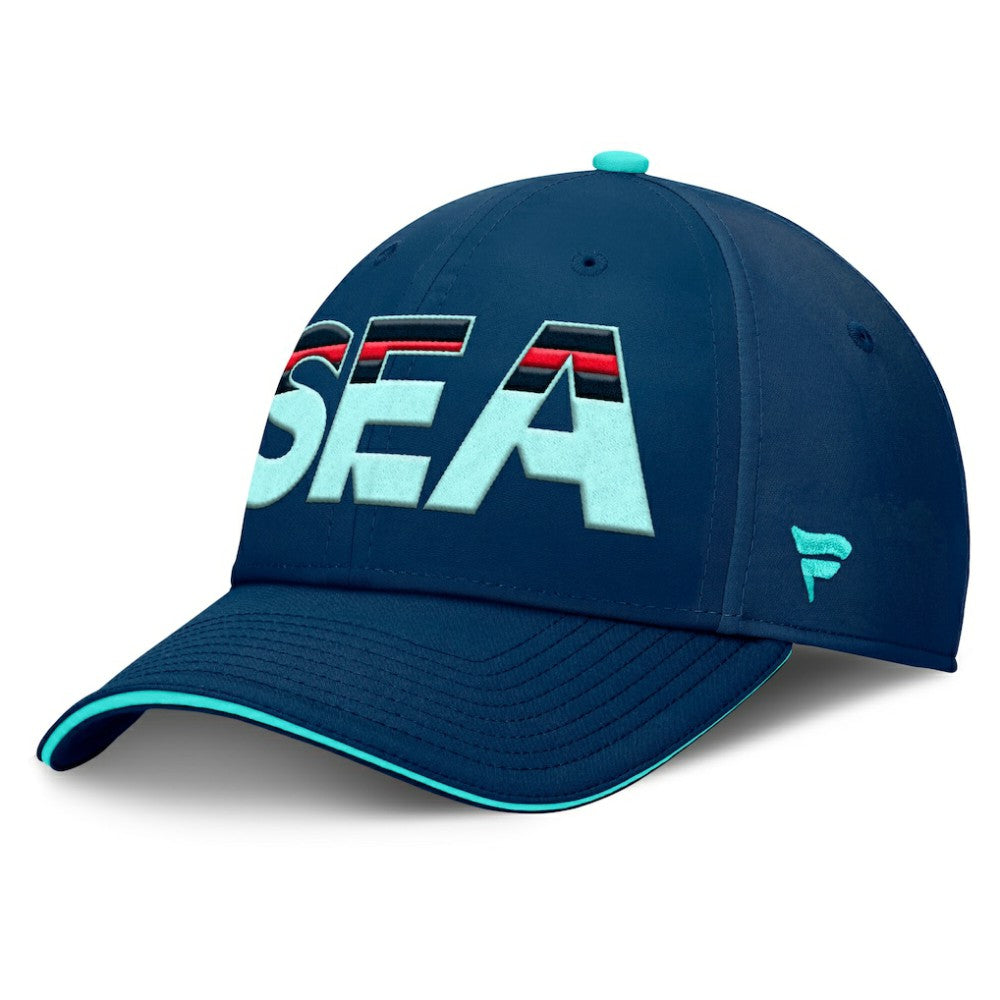Seattle Kraken Fanatics Authentic Pro Rink Team Code Flex Hat - Deep Sea Blue/Light Blue Hats
