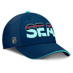 Seattle Kraken Fanatics Authentic Pro Rink Team Code Flex Hat - Deep Sea Blue/Light Blue Hats