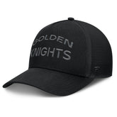 Vegas Golden Knights Fanatics Authentic Pro Road Stack Text A-Frame Adjustable Hat - Black Hats