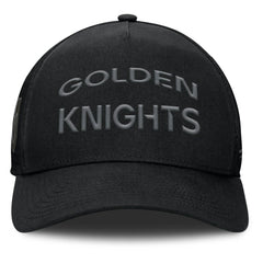 Vegas Golden Knights Fanatics Authentic Pro Road Stack Text A-Frame Adjustable Hat - Black Hats