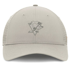 Pittsburgh Penguins Fanatics Women's Authentic Pro Road Trucker Adjustable Hat - Tan Hats