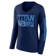Tennessee Titans Hometown Sweep Long Sleeve V-Neck T-Shirt - Navy sale