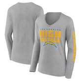 Los Angeles Chargers Hometown Sweep Long Sleeve V-Neck T-Shirt - Heather Gray online