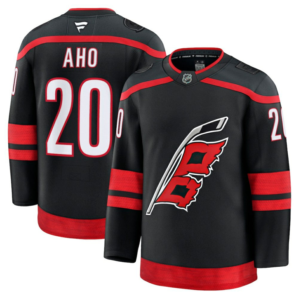 Sebastian Aho Carolina Hurricanes Fanatics Home Premium Jersey - Black Jerseys