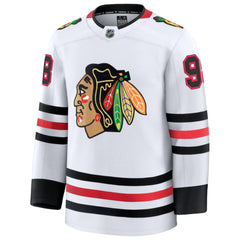 Connor Bedard Chicago Blackhawks Fanatics Away Premium Jersey - White Jerseys