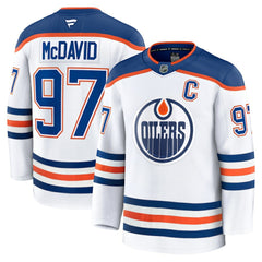 Connor McDavid Edmonton Oilers Fanatics Away Premium Jersey - White Jerseys