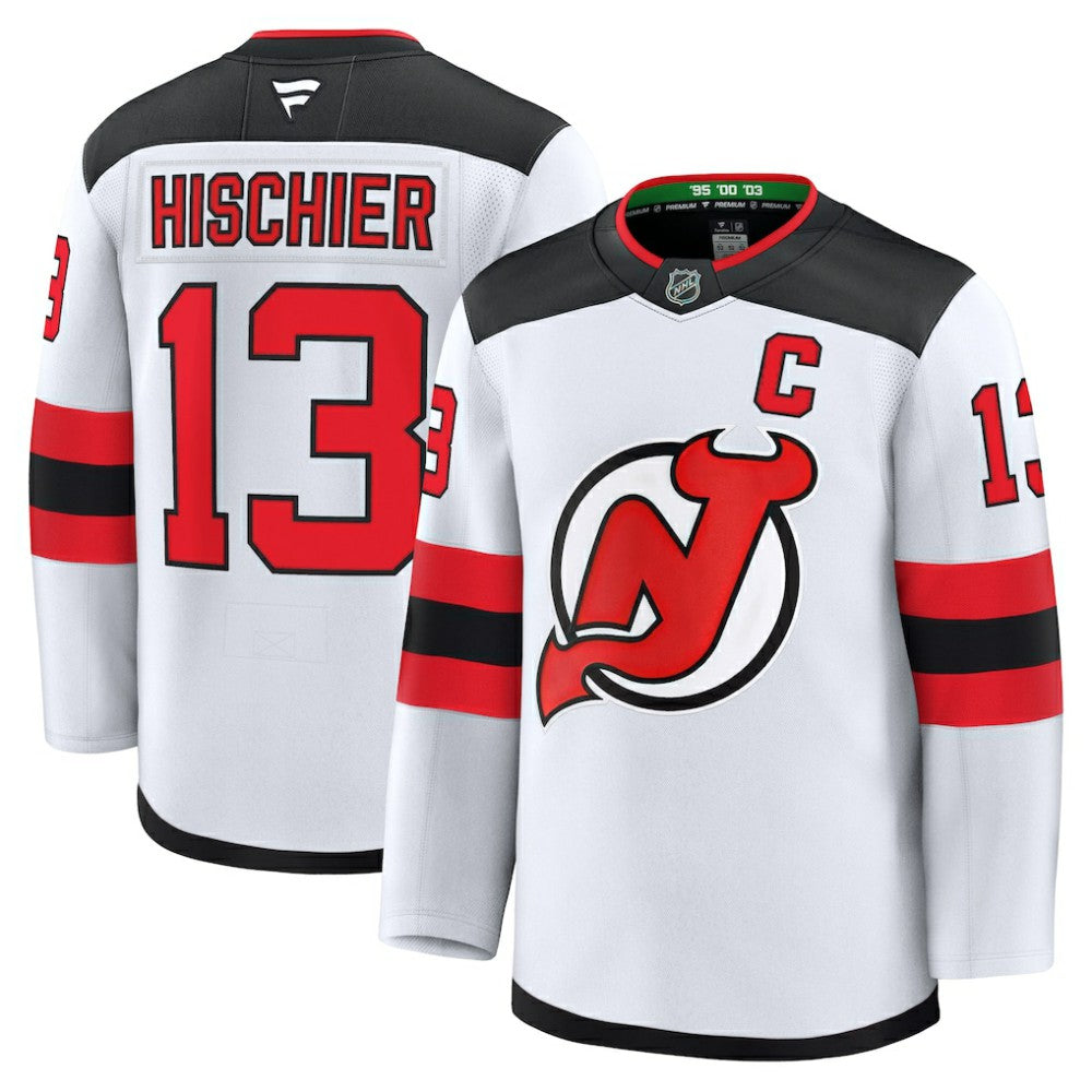 Nico Hischier New Jersey Devils Fanatics Away Premium Jersey - White Jerseys