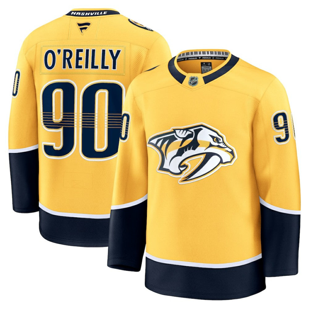 Ryan O'Reilly Nashville Predators Fanatics Home Premium Jersey - Yellow Jerseys