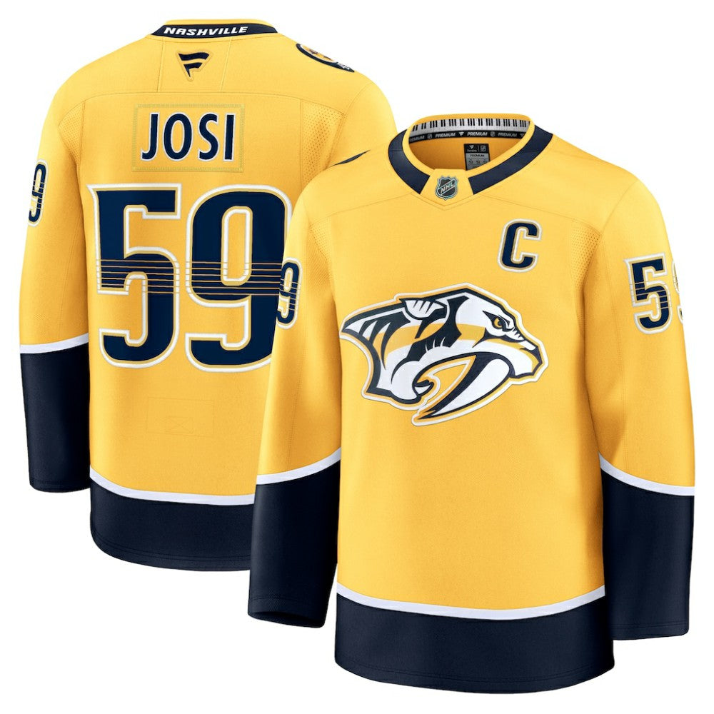 Roman Josi Nashville Predators Fanatics Home Premium Jersey - Yellow Jerseys