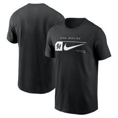 Miami Marlins Fashion Graphic Swoosh T-Shirt Black