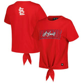 St. Louis Cardinals The Wild Collective Women's Twist Front T-Shirt Red