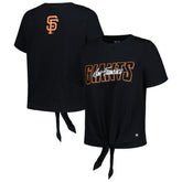 San Francisco Giants The Wild Collective Women's Twist Front T-Shirt Black