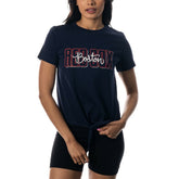 Boston Red Sox The Wild Collective Women's Twist Front T-Shirt Navy