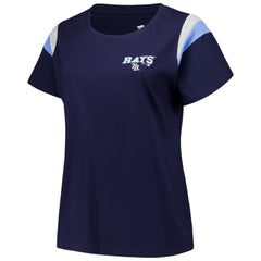 Tampa Bay Rays Profile Women's Plus Size Scoop Neck T-Shirt Navy