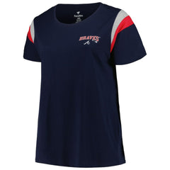 Atlanta Braves Profile Women's Plus Size Scoop Neck T-Shirt Navy
