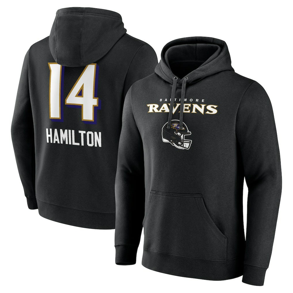 Kyle Hamilton Baltimore Ravens Team Wordmark Player Name & Number Pullover Hoodie - Black outlet