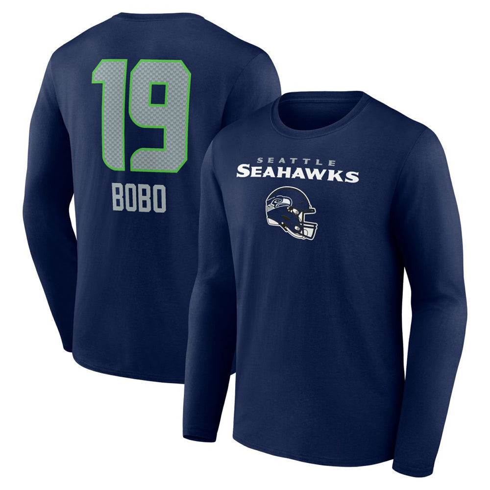 Jake Bobo Seattle Seahawks Team Wordmark Player Name & Number Long Sleeve T-Shirt - College Navy discount