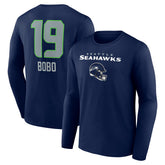 Jake Bobo Seattle Seahawks Team Wordmark Player Name & Number Long Sleeve T-Shirt - College Navy discount