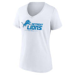 Detroit Lions Women's Lock Up V-Neck T-Shirt - White cheap