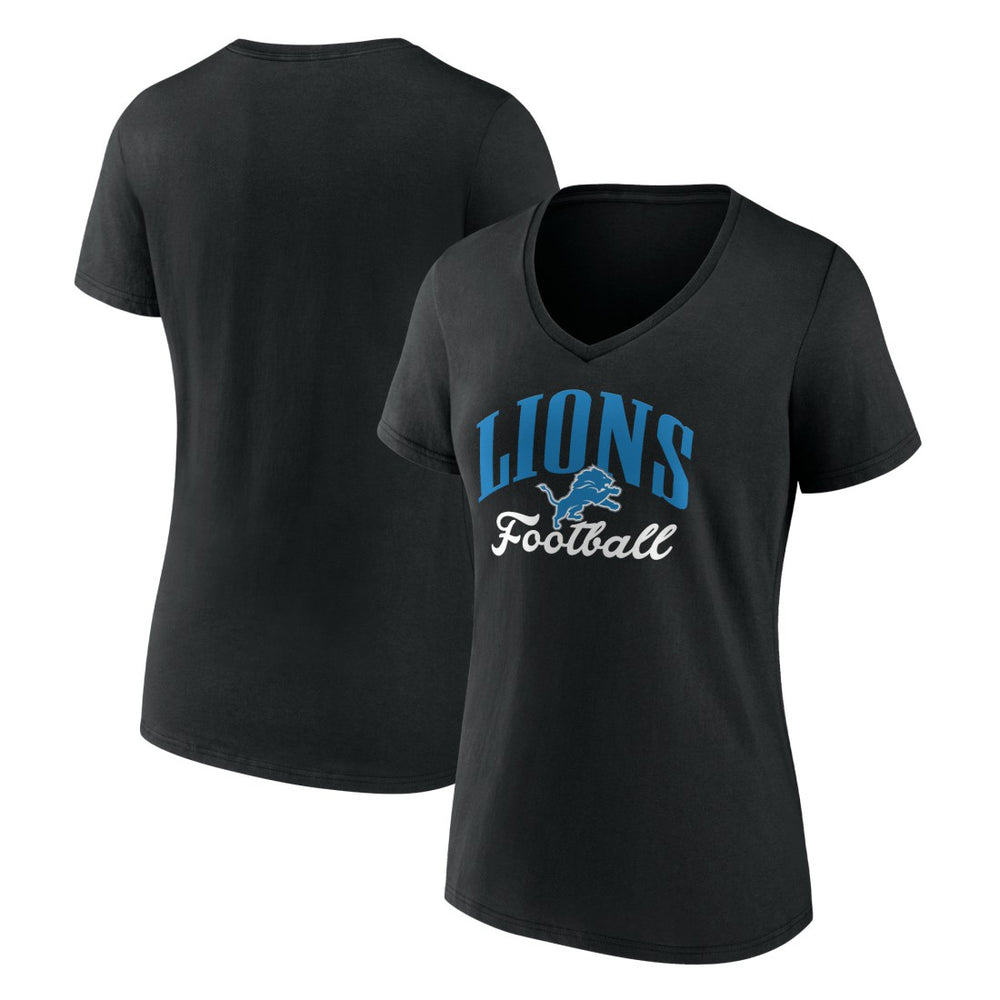 Detroit Lions Women's Victory Script V-Neck T-Shirt - Black cheap