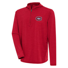 Montreal Canadiens Antigua Tidy Quarter-Zip Pullover Hoodie - Heather Red Hoodies