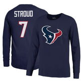 C.J. Stroud Houston Texans Majestic Threads Name & Number Long Sleeve T-Shirt – Navy sale