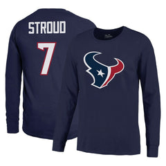 C.J. Stroud Houston Texans Majestic Threads Name & Number Long Sleeve T-Shirt – Navy sale