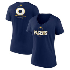 Tyrese Haliburton Indiana Pacers Women's Behind The Back Name & Number V-Neck T-Shirt - Navy cheap