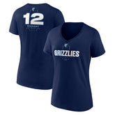 Ja Morant Memphis Grizzlies Women's Behind The Back Name & Number V-Neck T-Shirt - Navy cheap