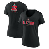 Deandre Ayton Portland Trail Blazers Women's Behind The Back Name & Number V-Neck T-Shirt - Black discount