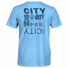 Manchester City 1863FC Front Back Text Twisted Tri-Blend Slub T-Shirt - Sky Blue shop