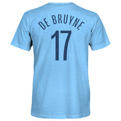 Kevin De Bruyne Manchester City 1863FC Player Name & Number Twisted Tri-Blend Slub T-Shirt - Sky Blue for sale