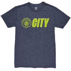 Manchester City 1863FC Lockup Twisted Tri-Blend Slub T-Shirt Discount - Heather Navy