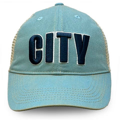 Manchester City 1863FC Washed Trucker Adjustable Hat Discount - Sky Blue