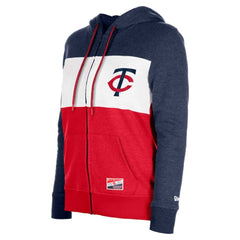Minnesota Twins Women's Color Block Full-Zip Hoodie Jacket Navy