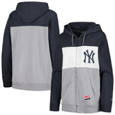 New York Yankees Women's Color Block Full-Zip Hoodie Jacket Navy