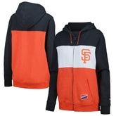 San Francisco Giants Women's Color Block Full-Zip Hoodie Jacket Black