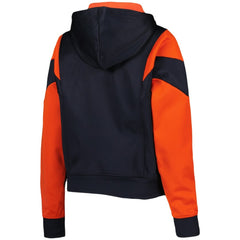 Houston Astros Women's Color Block Fleece Quarter-Zip Hoodie Navy