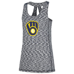 Milwaukee Brewers Women's Space Dye Keyhole Back Tank Top Navy