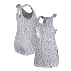 Chicago White Sox Women's Space Dye Keyhole Back Tank Top Black