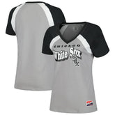 Chicago White Sox Women's Heathered Raglan V-Neck T-Shirt Gray
